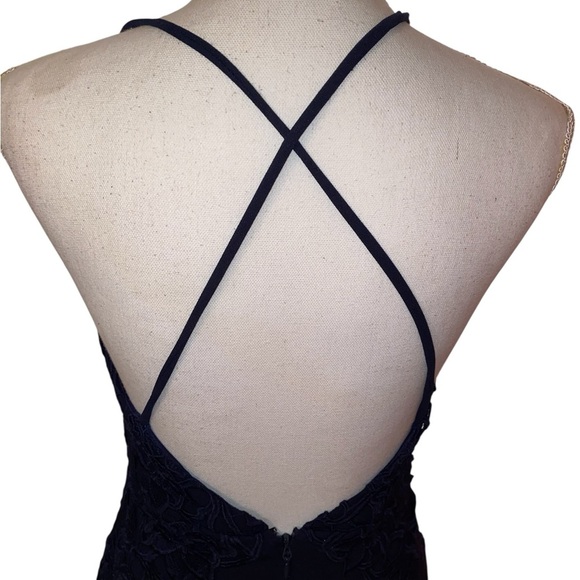 Lulus Maxi Formal Dress Mermaid Silhouette/in Navy Blue Size Small - Picture 6 of 8